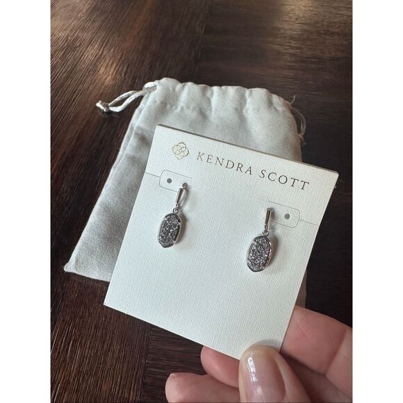 Kendra Scott Grayson Silver Drop Earrings - Picture 2 of 5